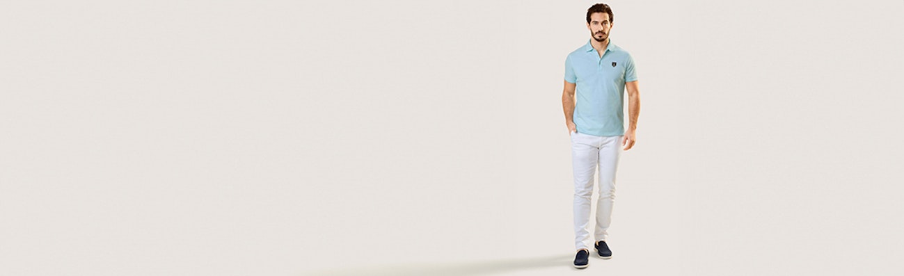 Lichteblauwe poloshirts voor heren