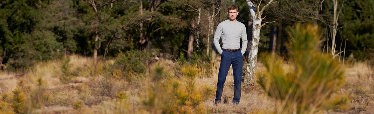 Broek voor heren blauw
