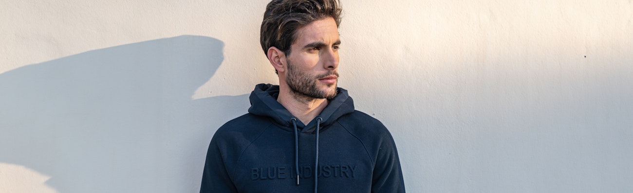 sweater met capuchon blue industry