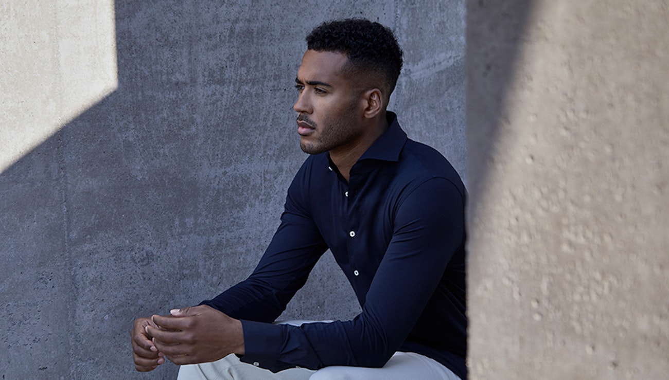 Profuomo The Knitted Shirt - Profuomo jersey overhemden